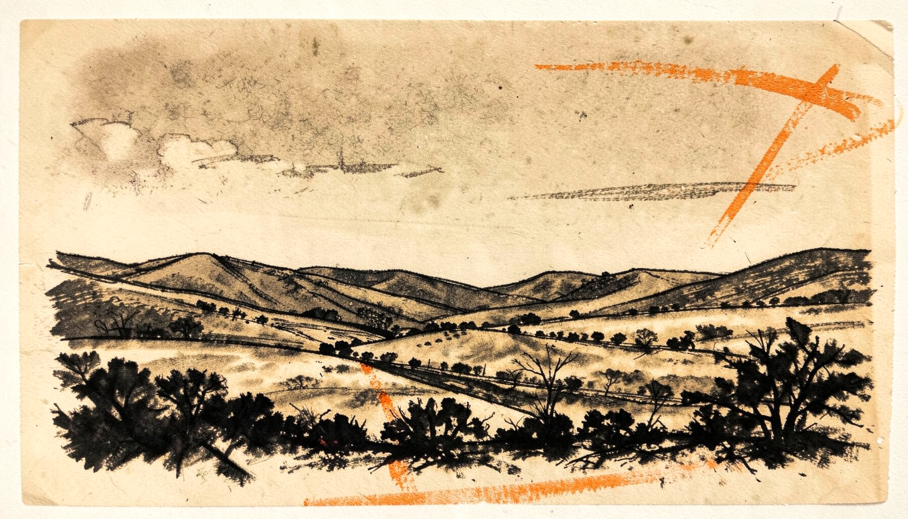 Warm sepia-toned western landscape with rolling hills under a wide open sky, evoking the classic Bonanza era